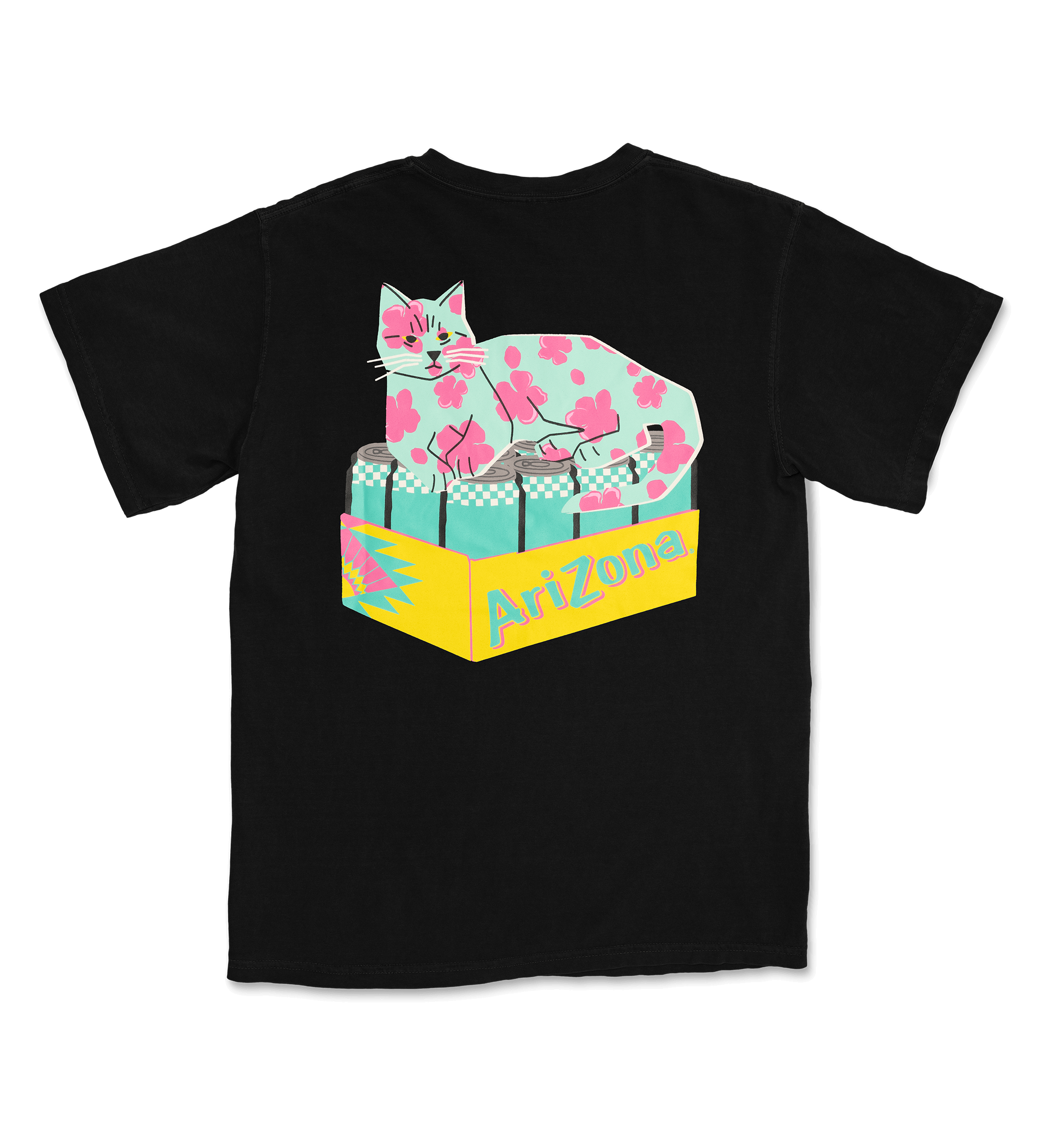 Black Cherry Blossom Bodega Cat T-Shirt – DrinkAriZona