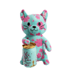 AZ Plush cat toy with pink floral patterns