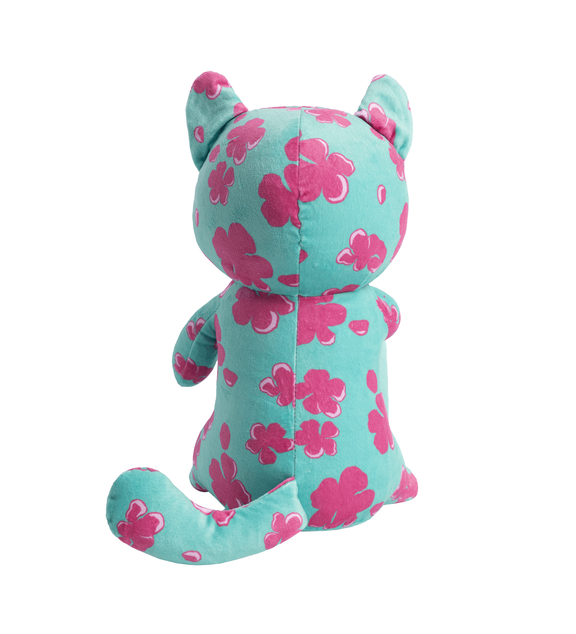 AZ Plush toy with pink floral pattern on a transparent background