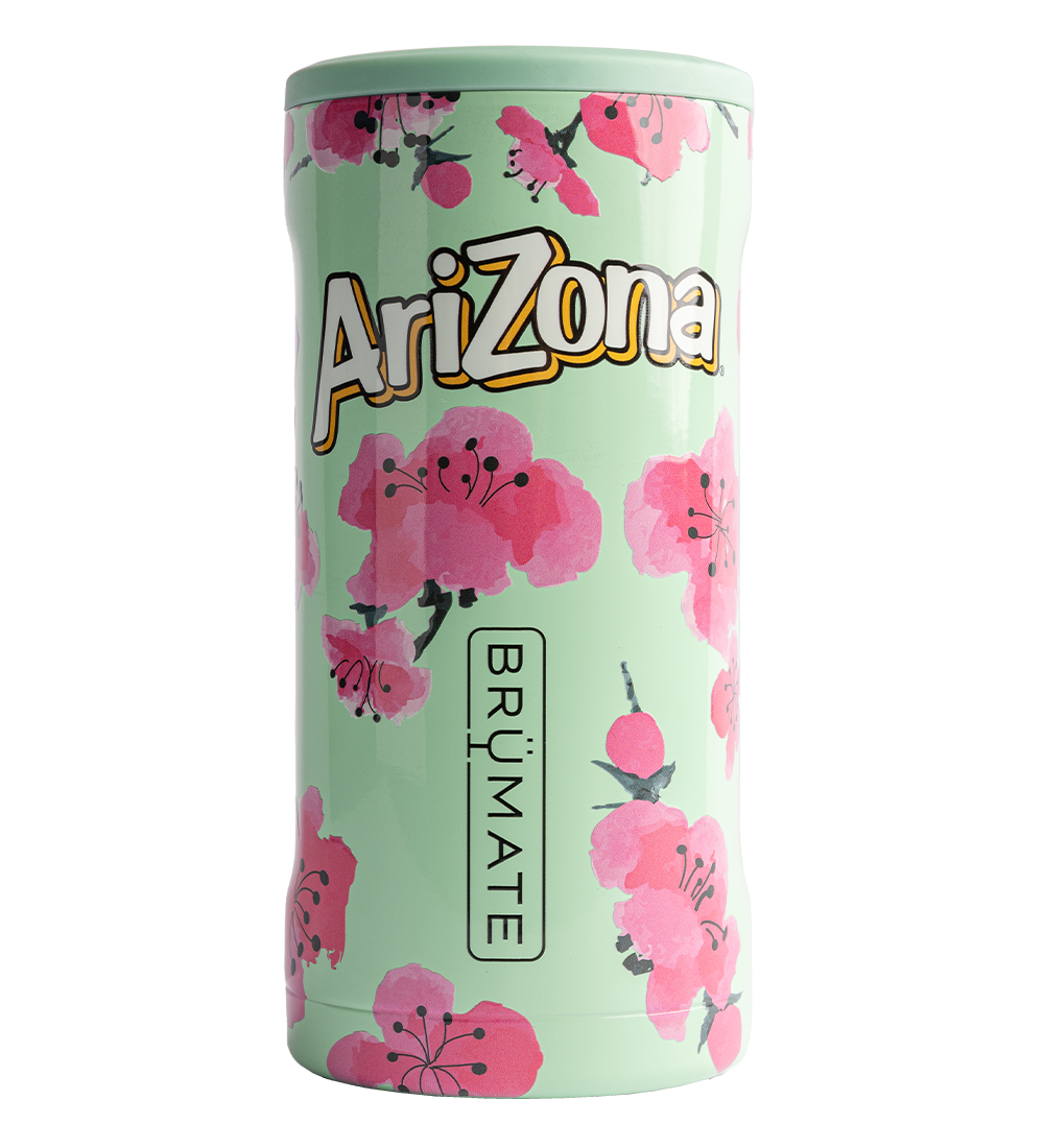 Teal & Pink Cherry Blossom Stainless Steel Can Sleeve