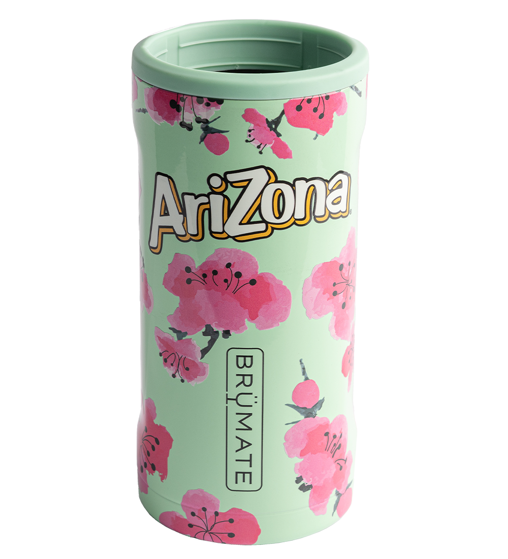Teal & Pink Cherry Blossom Stainless Steel Can Sleeve