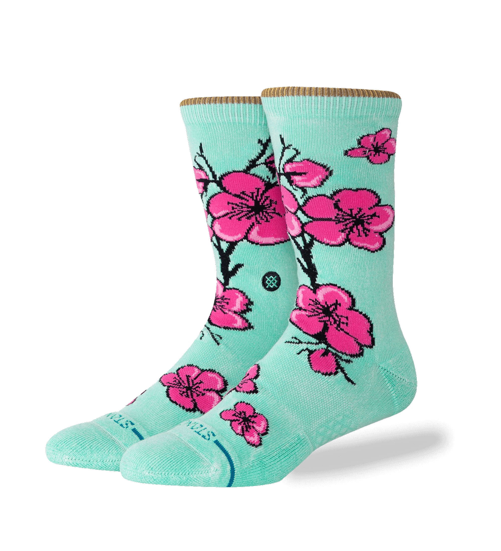 Teal & Pink Cherry Blossom 99 Cents Crew Socks – DrinkAriZona