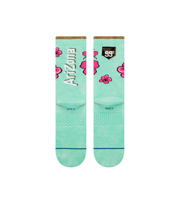 Teal & Pink Cherry Blossom 99 Cents Crew Socks