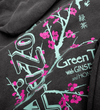 Charcoal Green Tea Cherry Blossom Cotton-Blend Hoodie