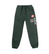Green Tea Cherry Blossom Patch Cotton-Blend Sweatpants