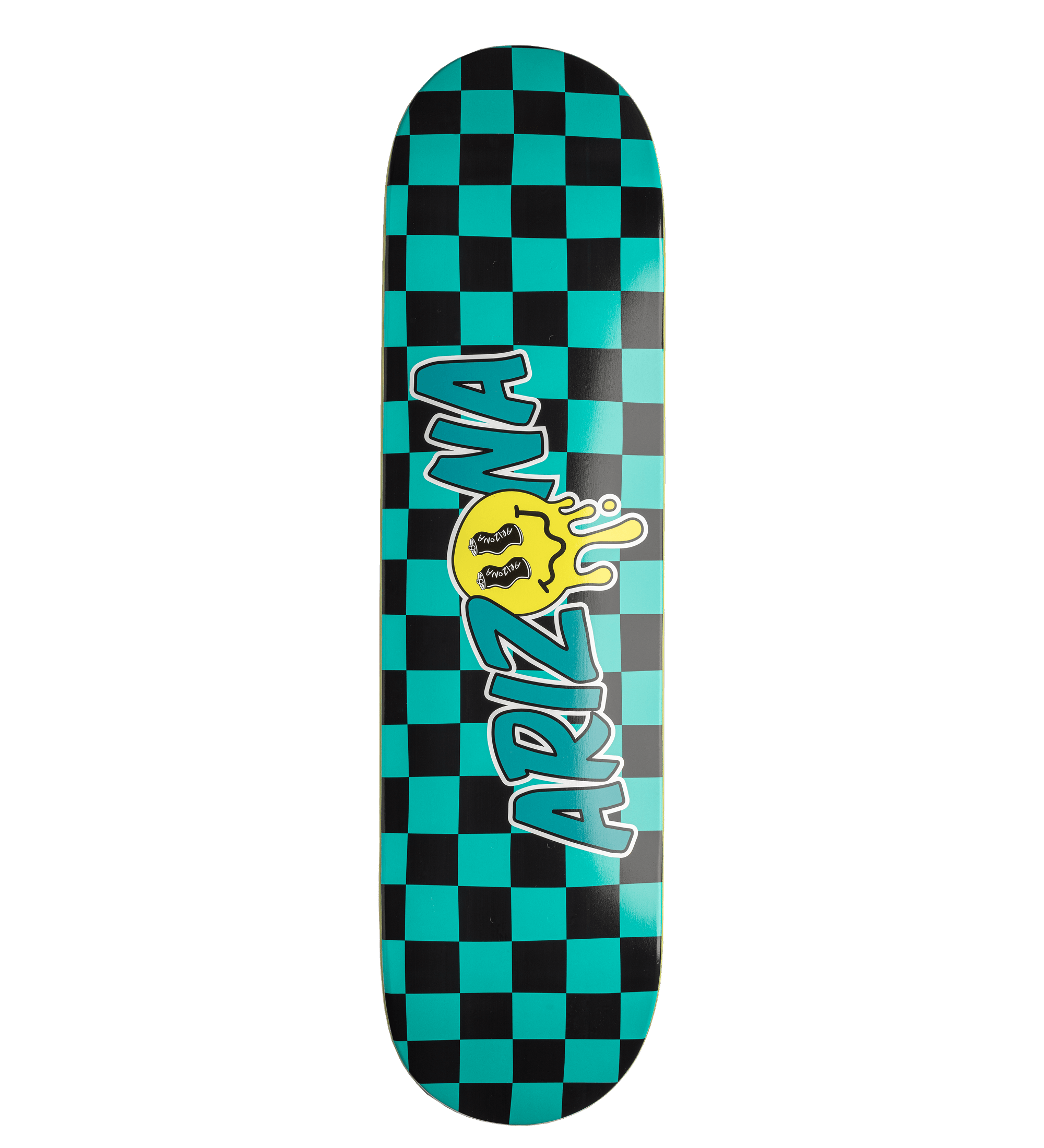 Teal & Black Checkerboard Skateboard Deck