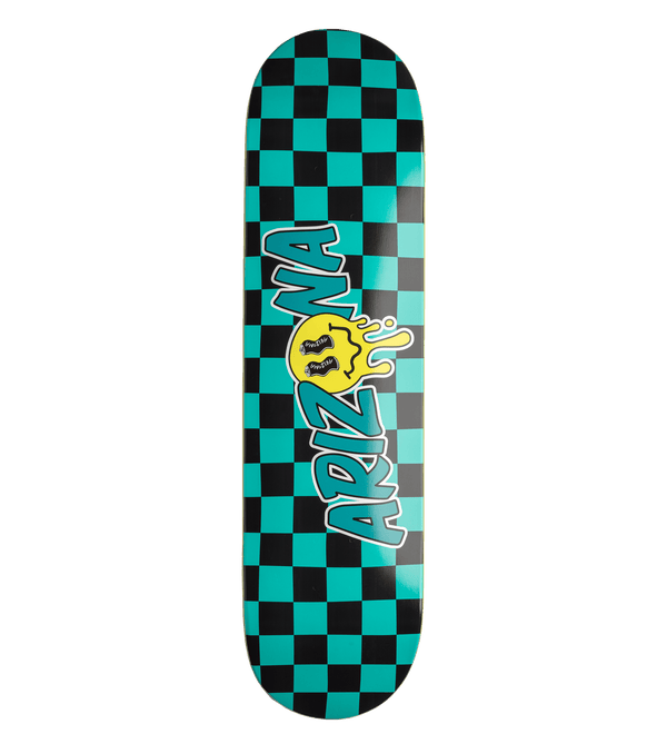 Teal & Black Checkerboard Skateboard Deck