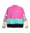 Pink & Black Cherry Blossom Color-Blocked Windbreaker Jacket Back View
