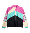 Pink & Black Cherry Blossom Color-Blocked Windbreaker Jacket