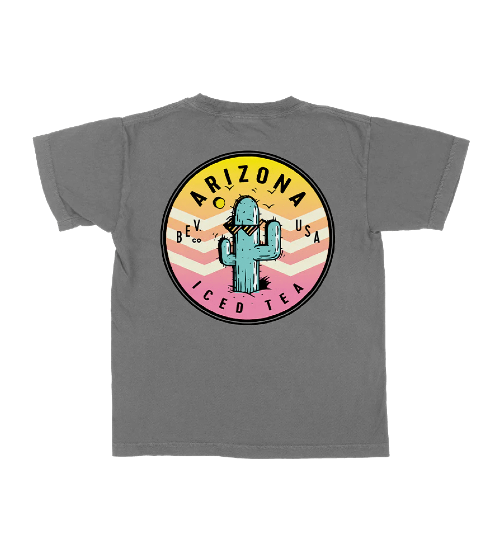 Cool Cactus Gray Youth T-Shirt Back