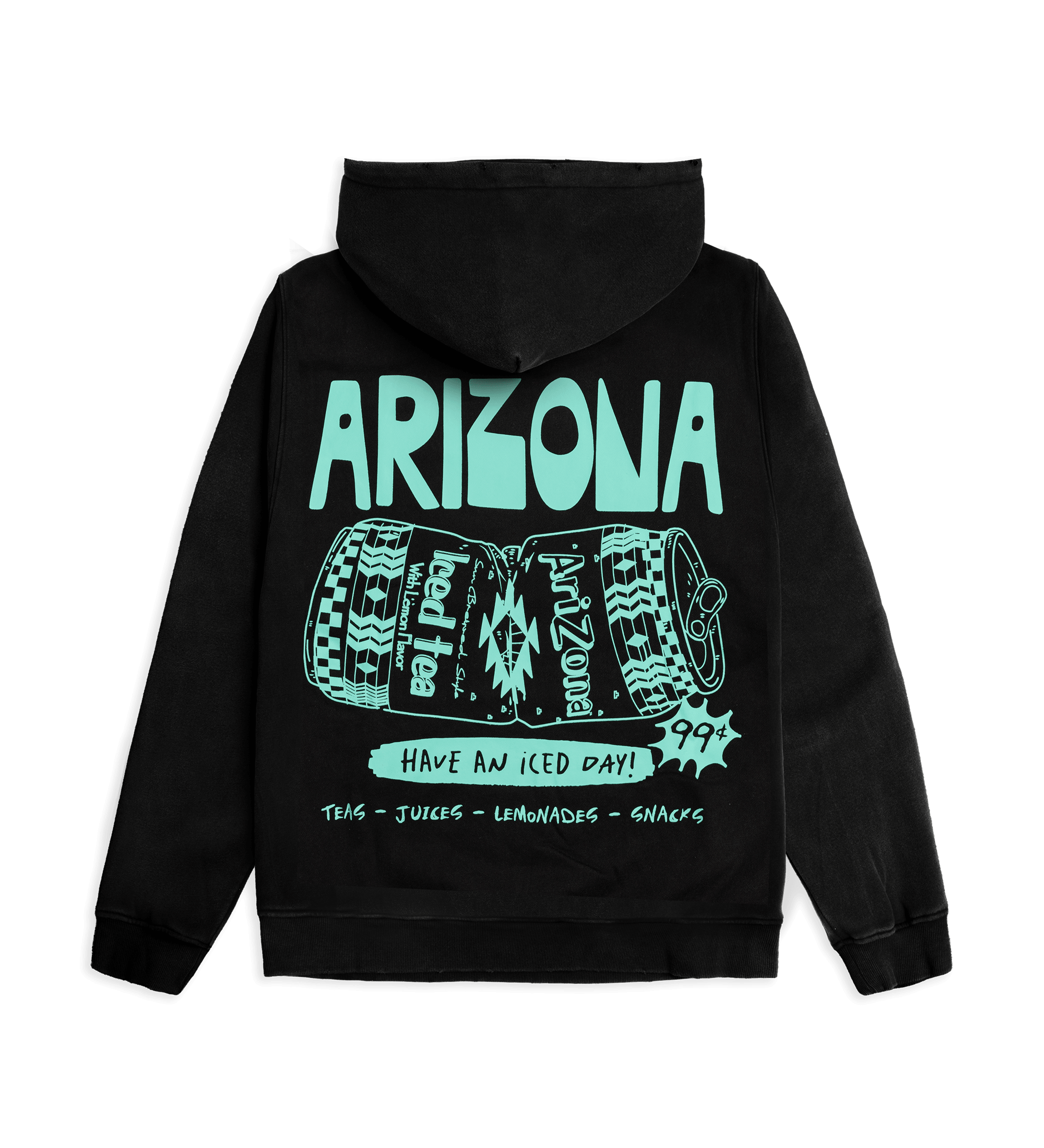 Black & Teal Scratch Doodle Cotton-Blend Hoodie – DrinkAriZona