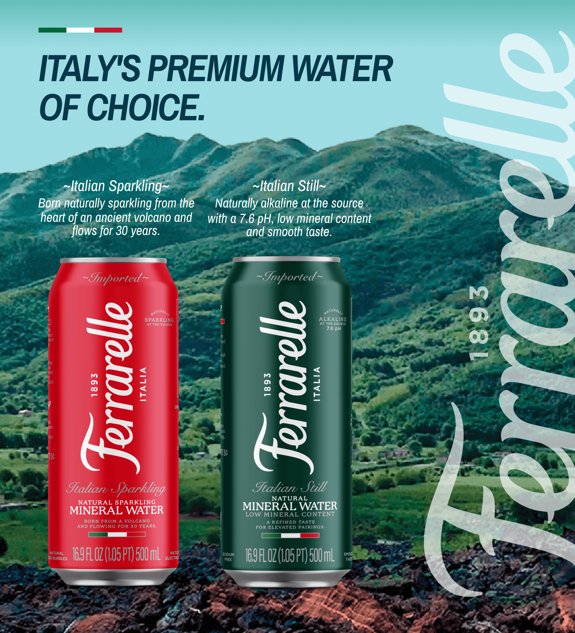 Ferrarelle Italian Sparkling Water | 16.9 oz. / 12-pack