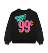 Black AZ sweatshirt with 'GREAT BUY! 99¢' text in colorful letters