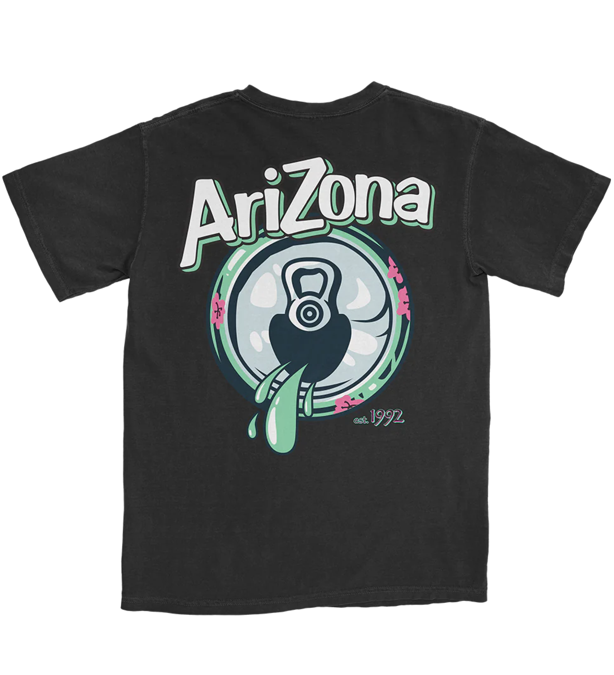 Green Tea Drip Black T-Shirt Back