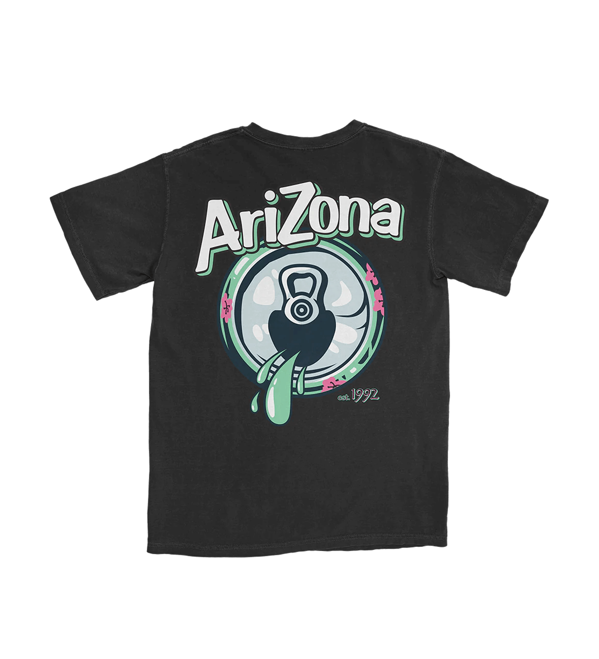 Green Tea Drip Black Youth T-Shirt Back