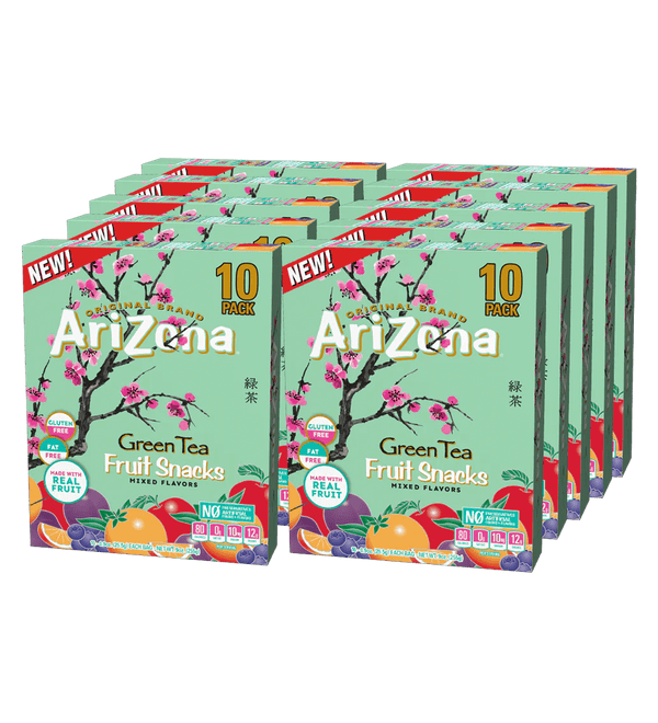 Green Tea .9oz 10 Pack Fruit Snacks Case Shot