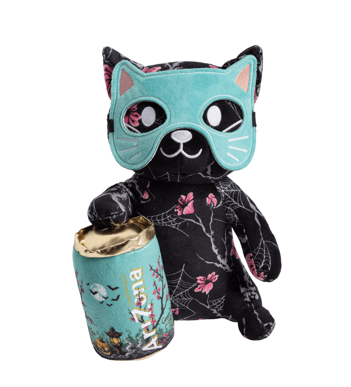 Midnight Blossom Halloween Cat Plush Toy