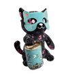 Midnight Blossom Halloween Cat Plush Toy