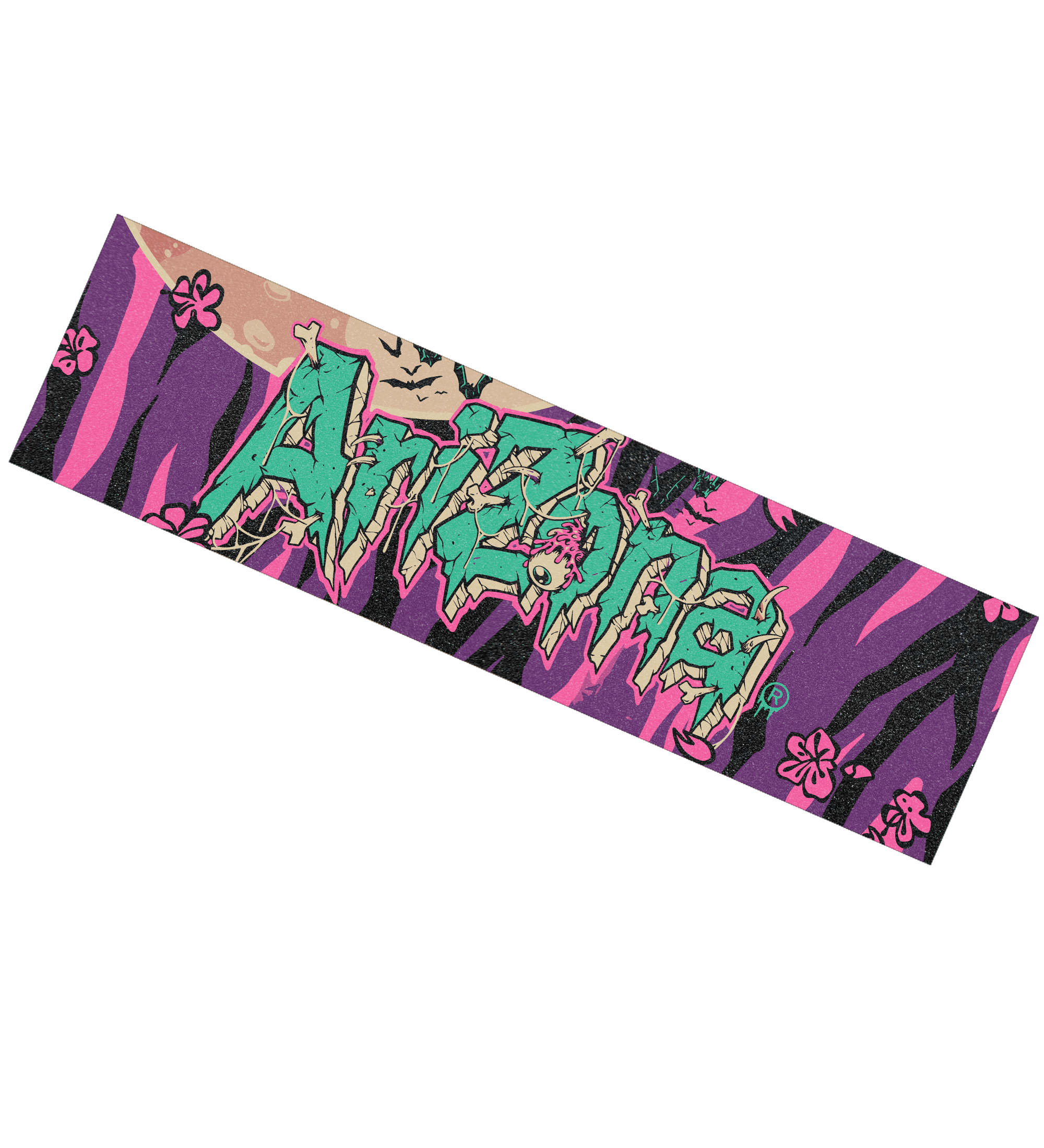 Purple & Green Ghoulish Drip Logo Grip Tape