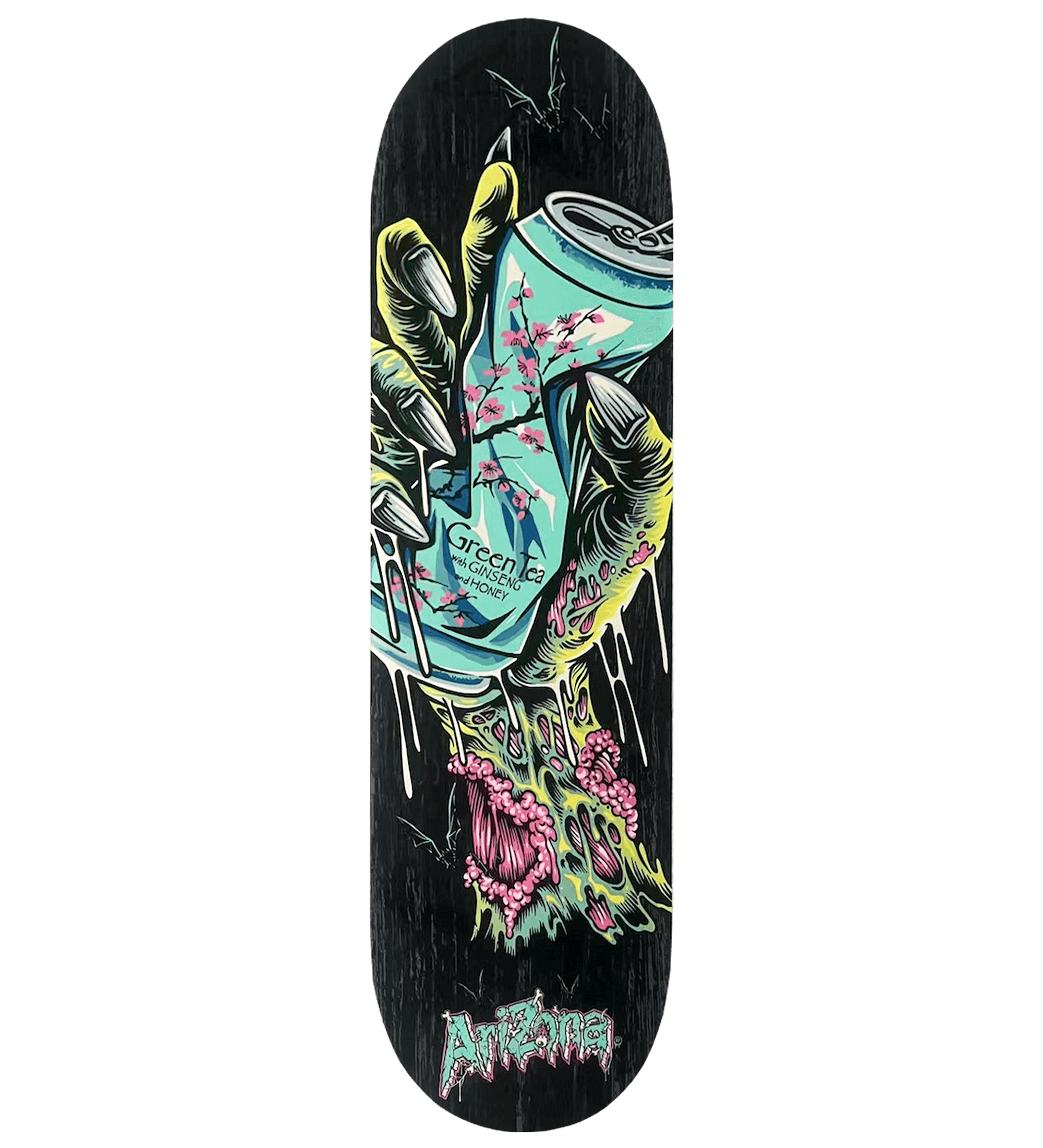 Black Ghoul Gripping Green Tea Skateboard Deck