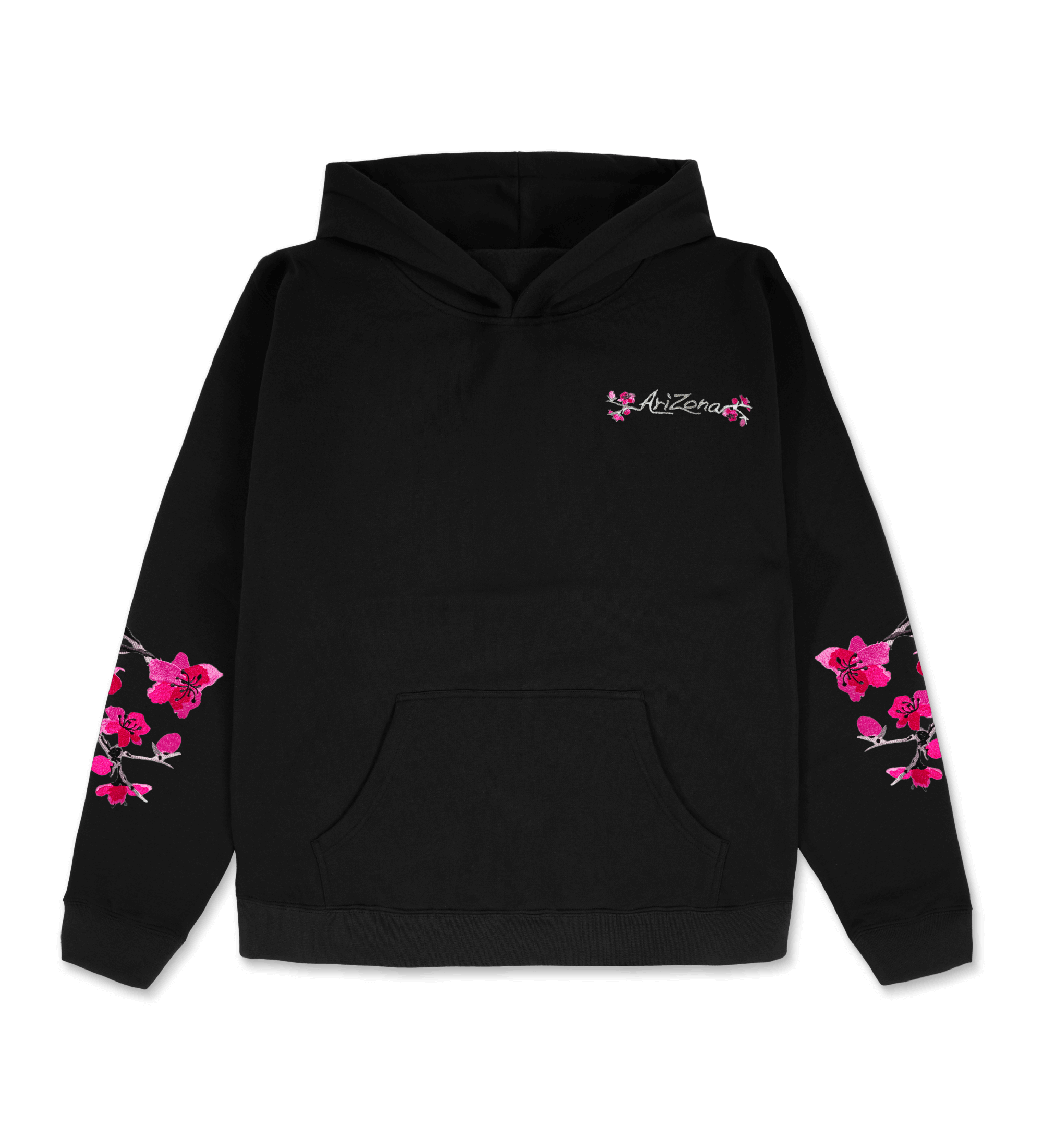 Heritage Blossom Hoodie Black Front Image