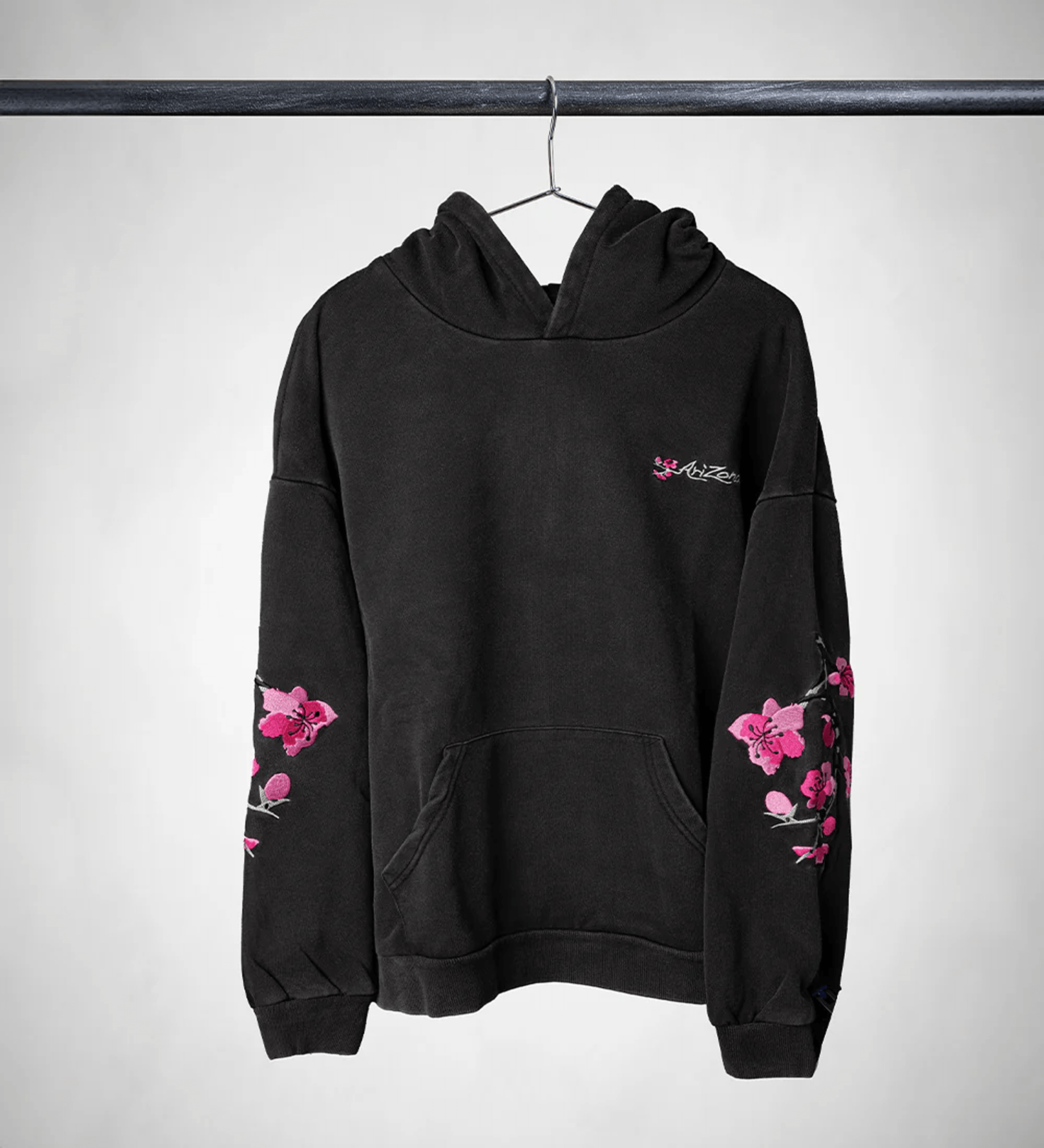 Heritage Blossom Hoodie Black Lifestyle