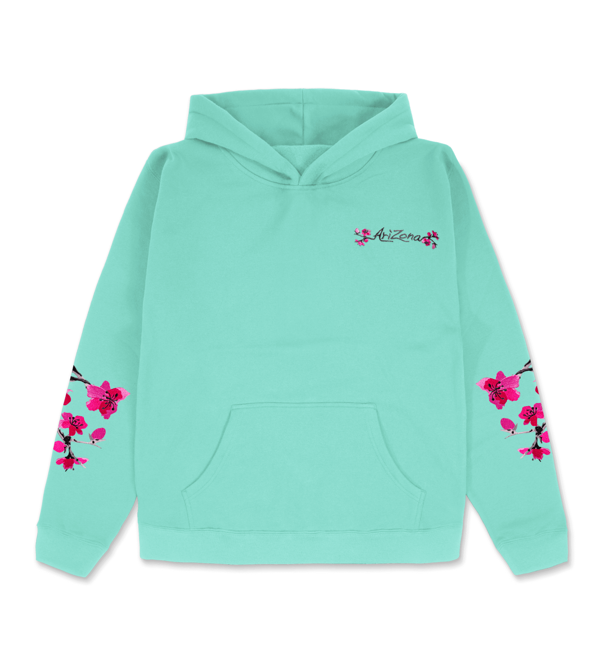 Heritage Blossom Hoodie Teal Product Image Front