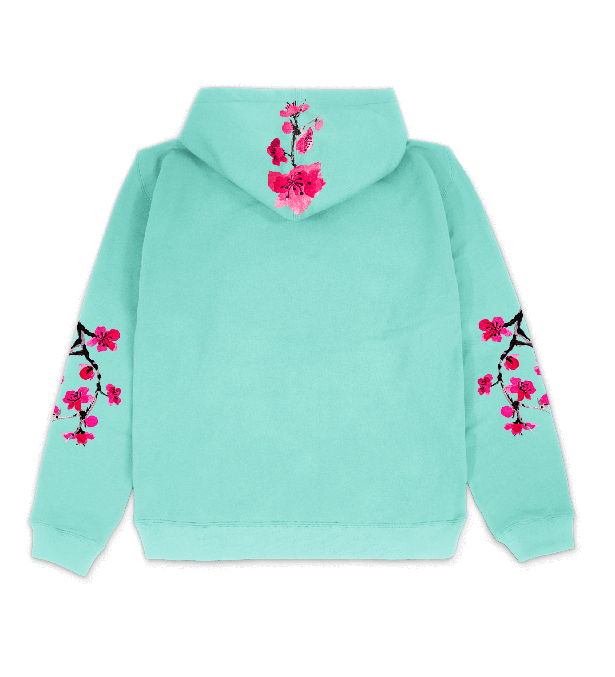 Heritage Blossom Hoodie Teal Product Image Back