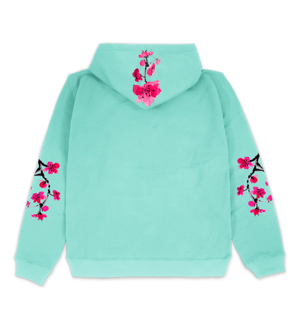 Heritage Blossom Hoodie Teal Product Image Back