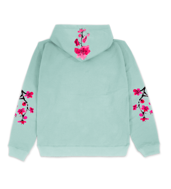 Heritage Blossom Hoodie Teal Product Image Back
