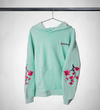 Heritage Blossom Hoodie Teal Lifestyle