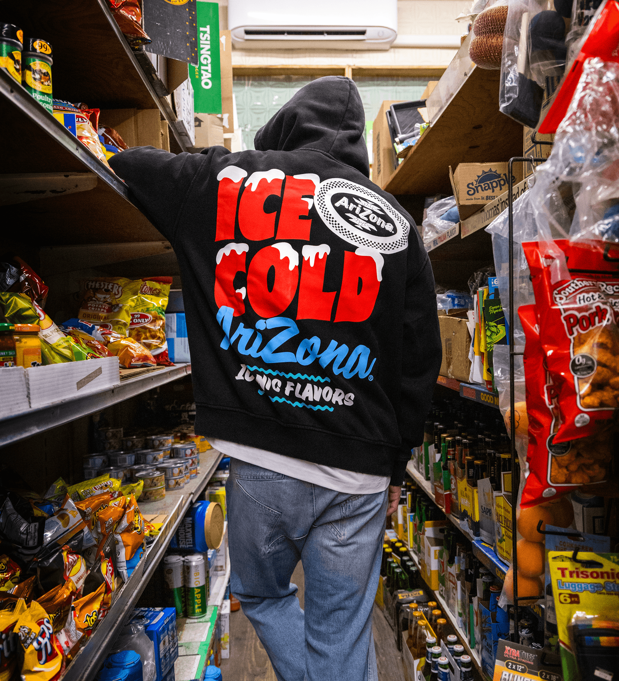 Black & Red Ice Cold Cotton-Blend Hoodie