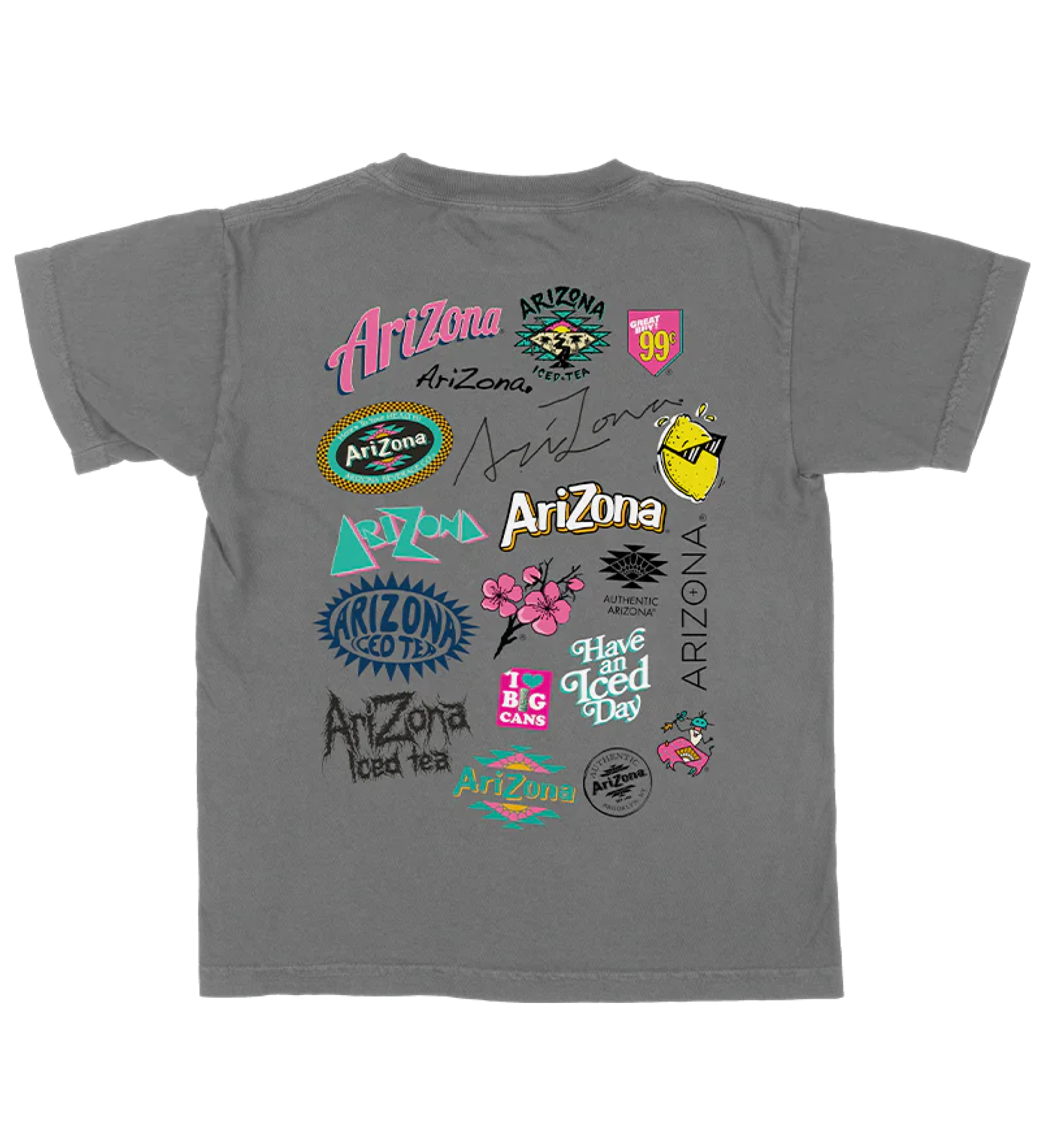 Logo Collage Gray T-Shirt Back