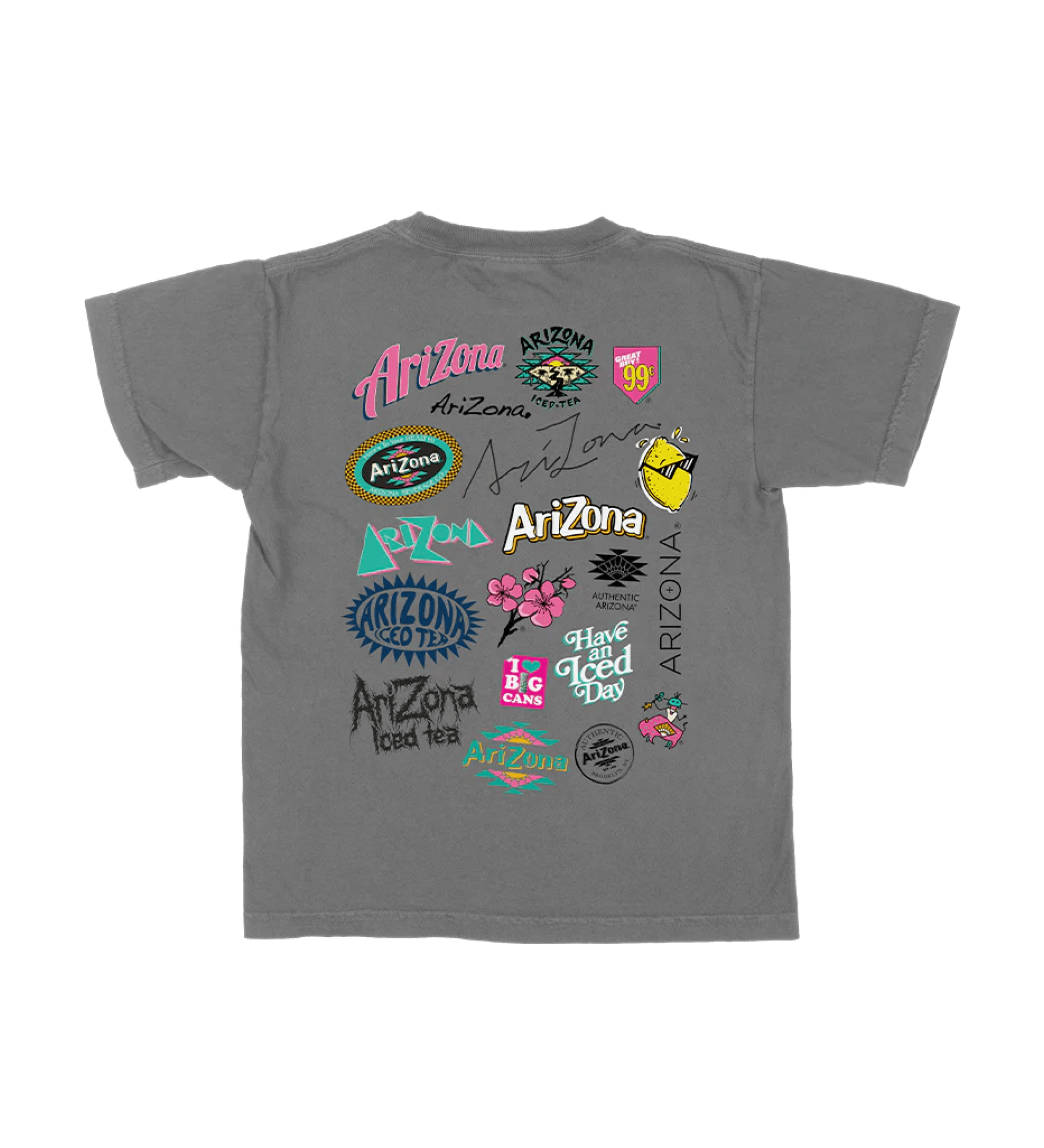 Logo Collage Youth Gray T-Shirt Back