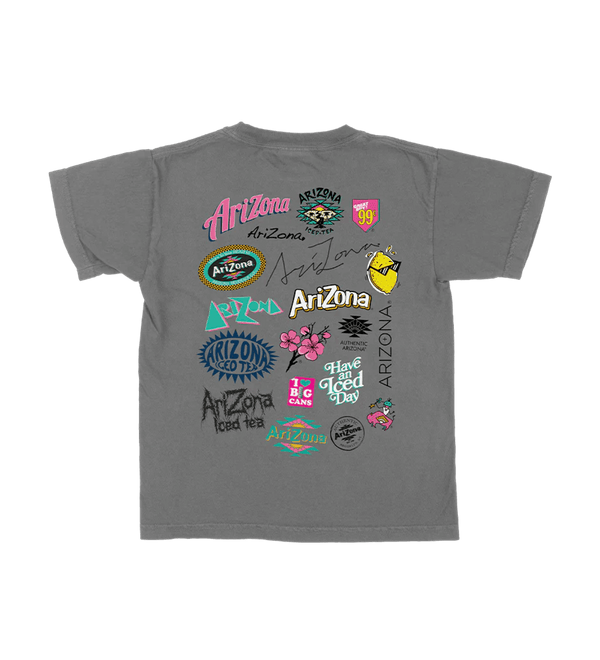 Logo Collage Youth Gray T-Shirt Back