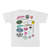 Logo Collage Youth White T-Shirt Back