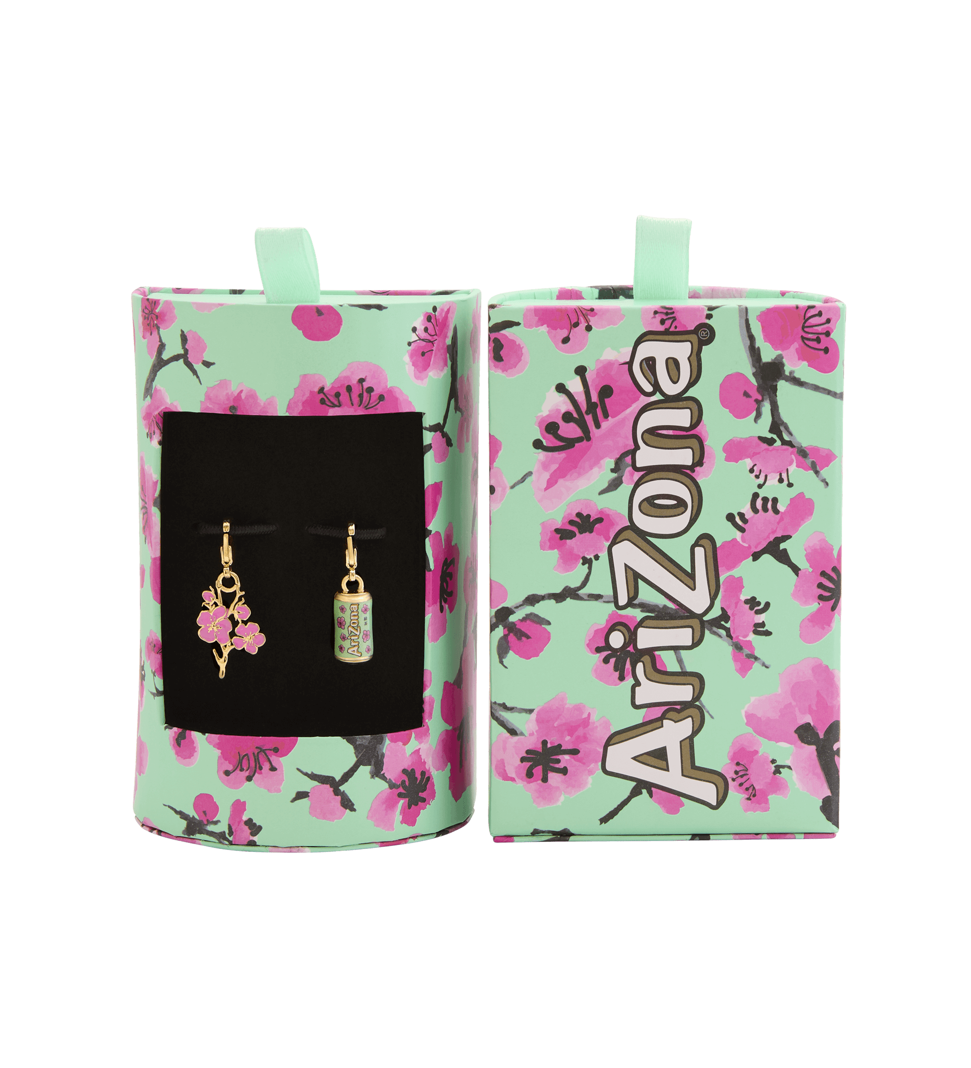 Goldtone & Resin Cherry Blossom Green Tea Charm Set