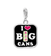 Silvertone & Resin I Love Big Cans Pendant Necklace