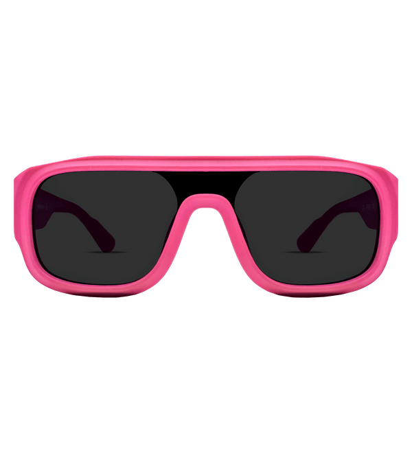 Bright Pink Sunglasses with Black Lens Front View
