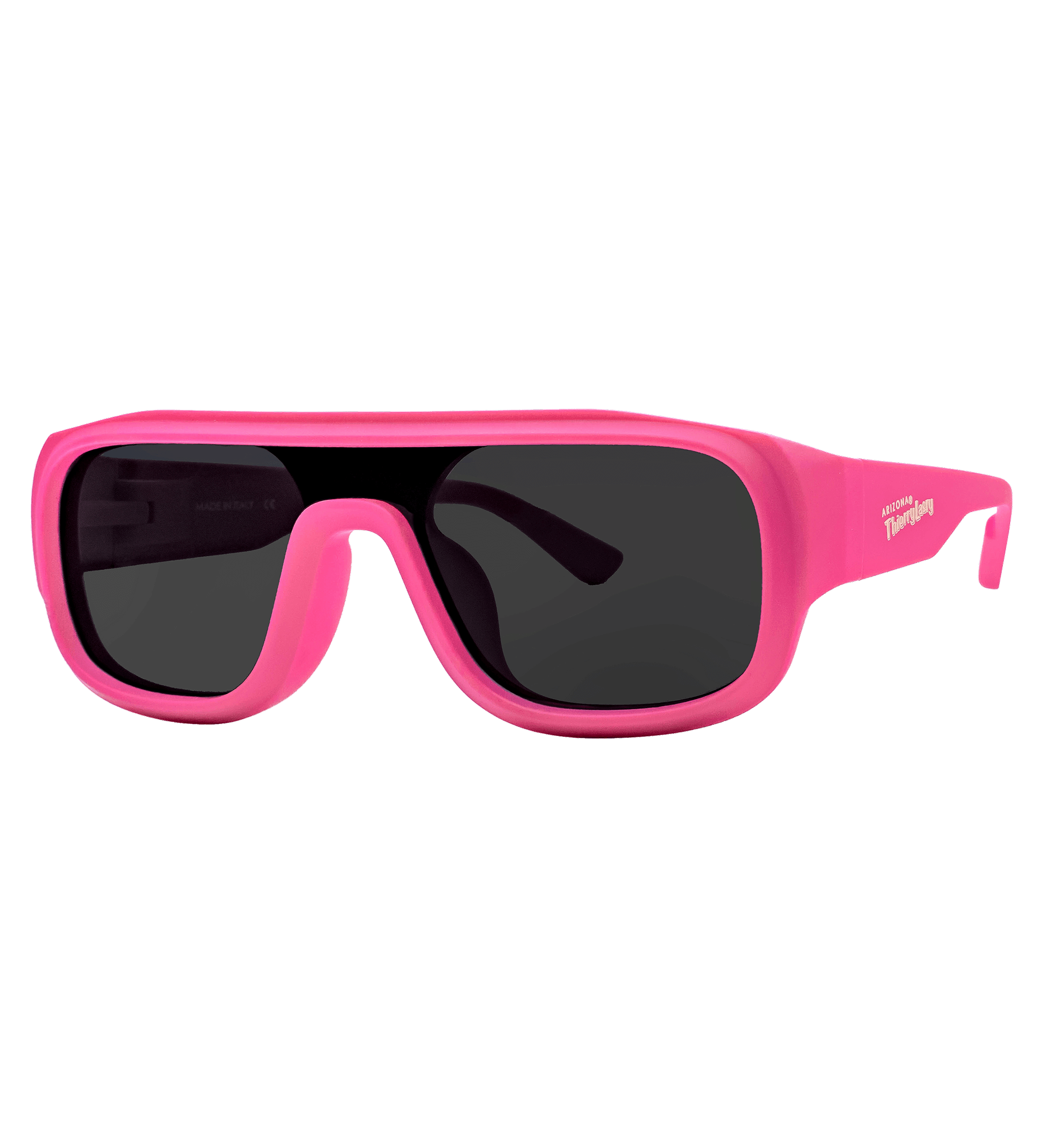 Bright Pink Sunglasses with Black Lens Side View