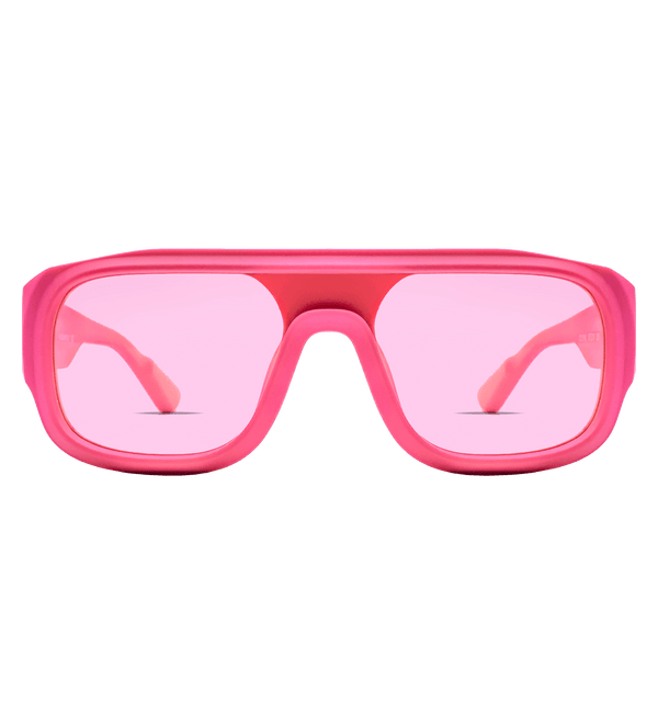 Bright Pink Sunglasses with Pink Lens Front View