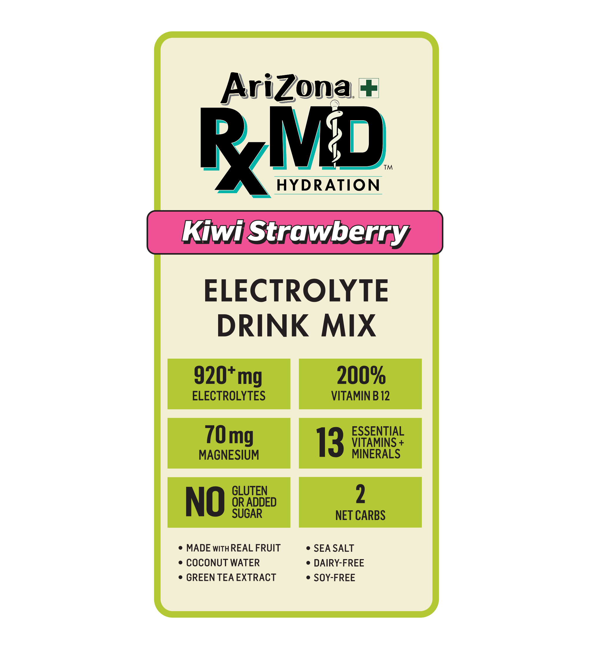 RXMD Kiwi Strawberry 18-Count Hydration Stix Pack | 18 count / 3 boxes