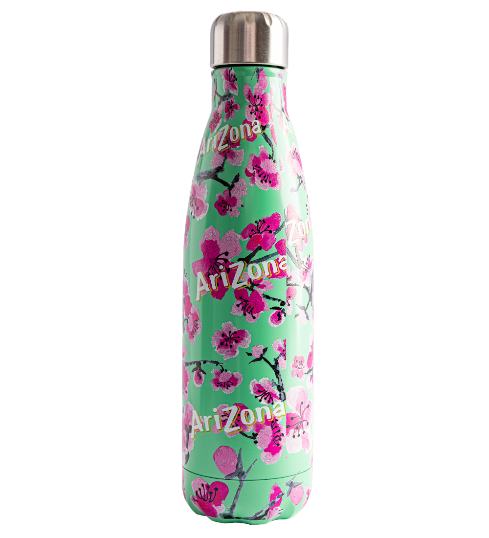Teal & Pink Cherry Blossom Insulated Stainless Steel Bottle