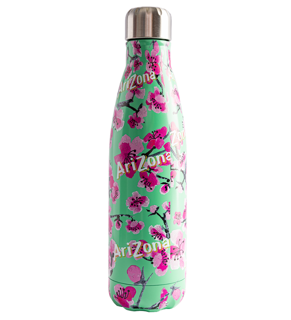 Teal & Pink Cherry Blossom Insulated Stainless Steel Bottle