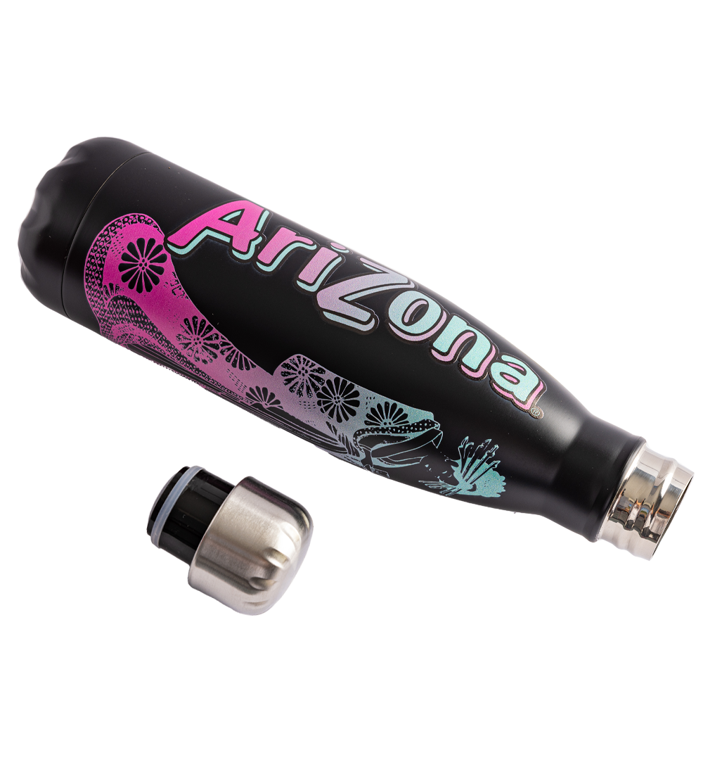 Black Japanese-Inspired Insulated Bottle