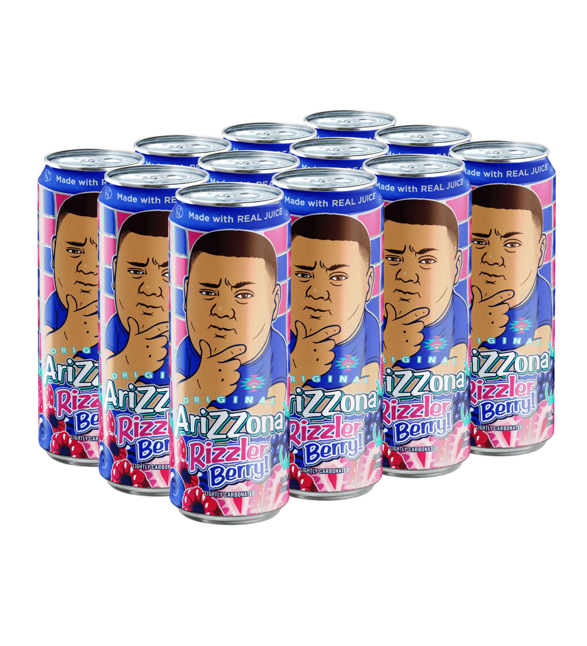 Rizzler Berry Sparkling Juice Cocktail | 22 oz. Big Can / 12-pack