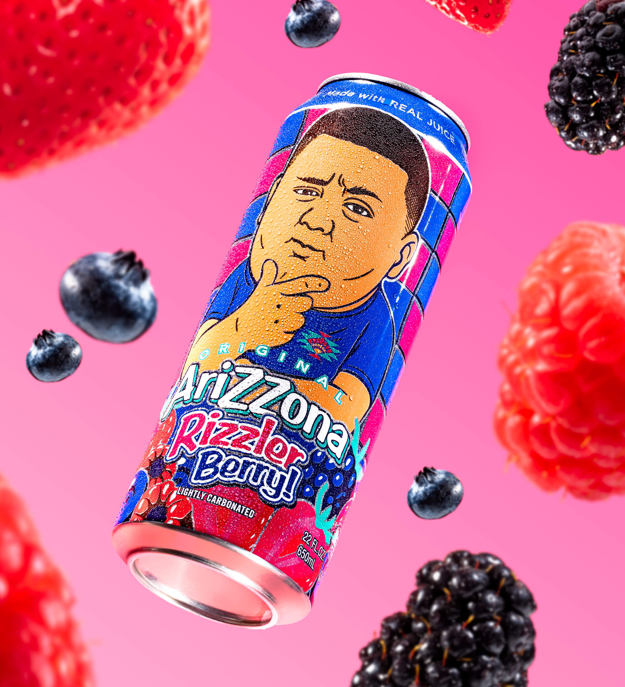 Rizzler Berry Sparkling Juice Cocktail | 22 oz. Big Can / 12-pack