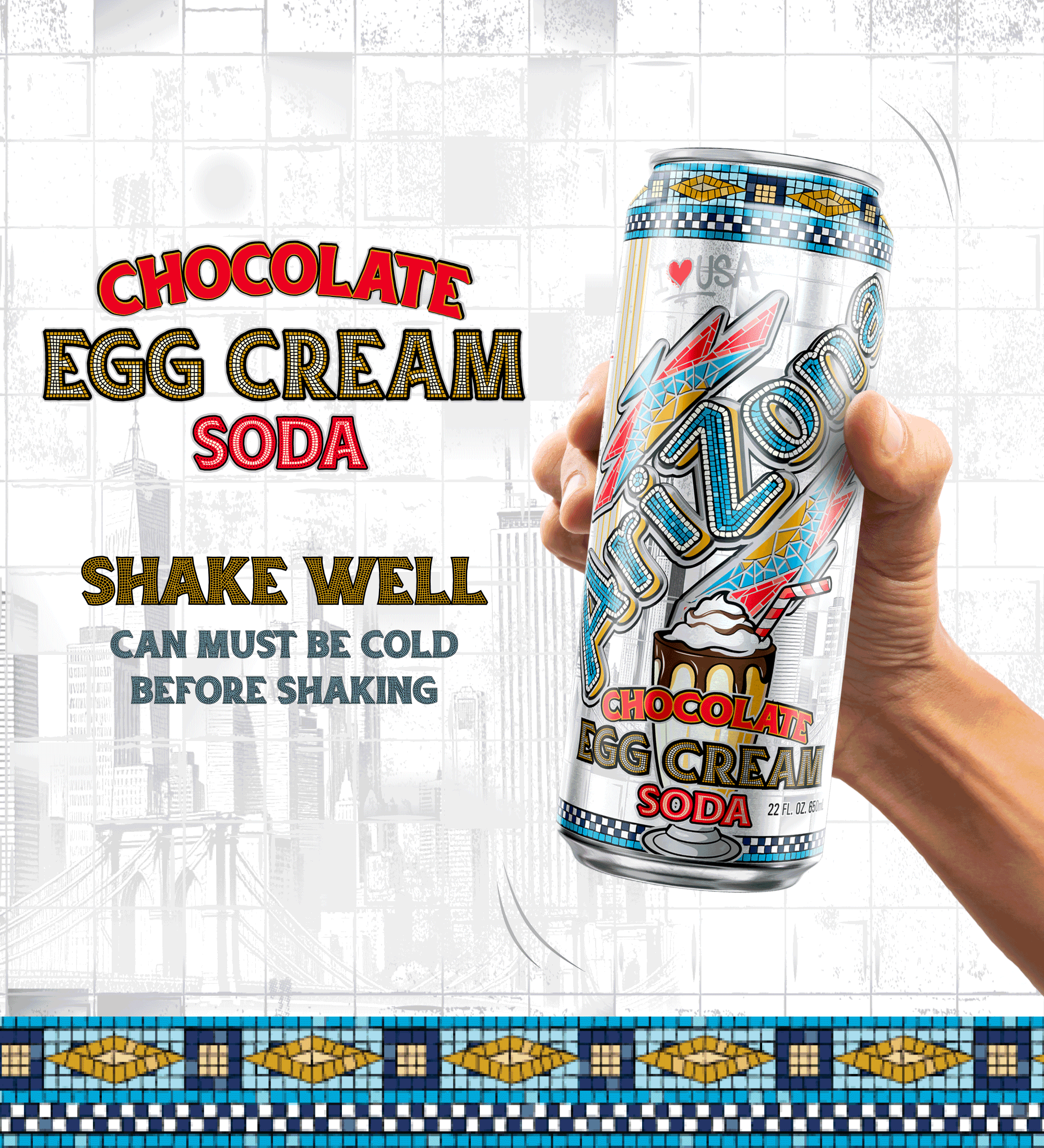 Shake well. Can must be cold before shaking.