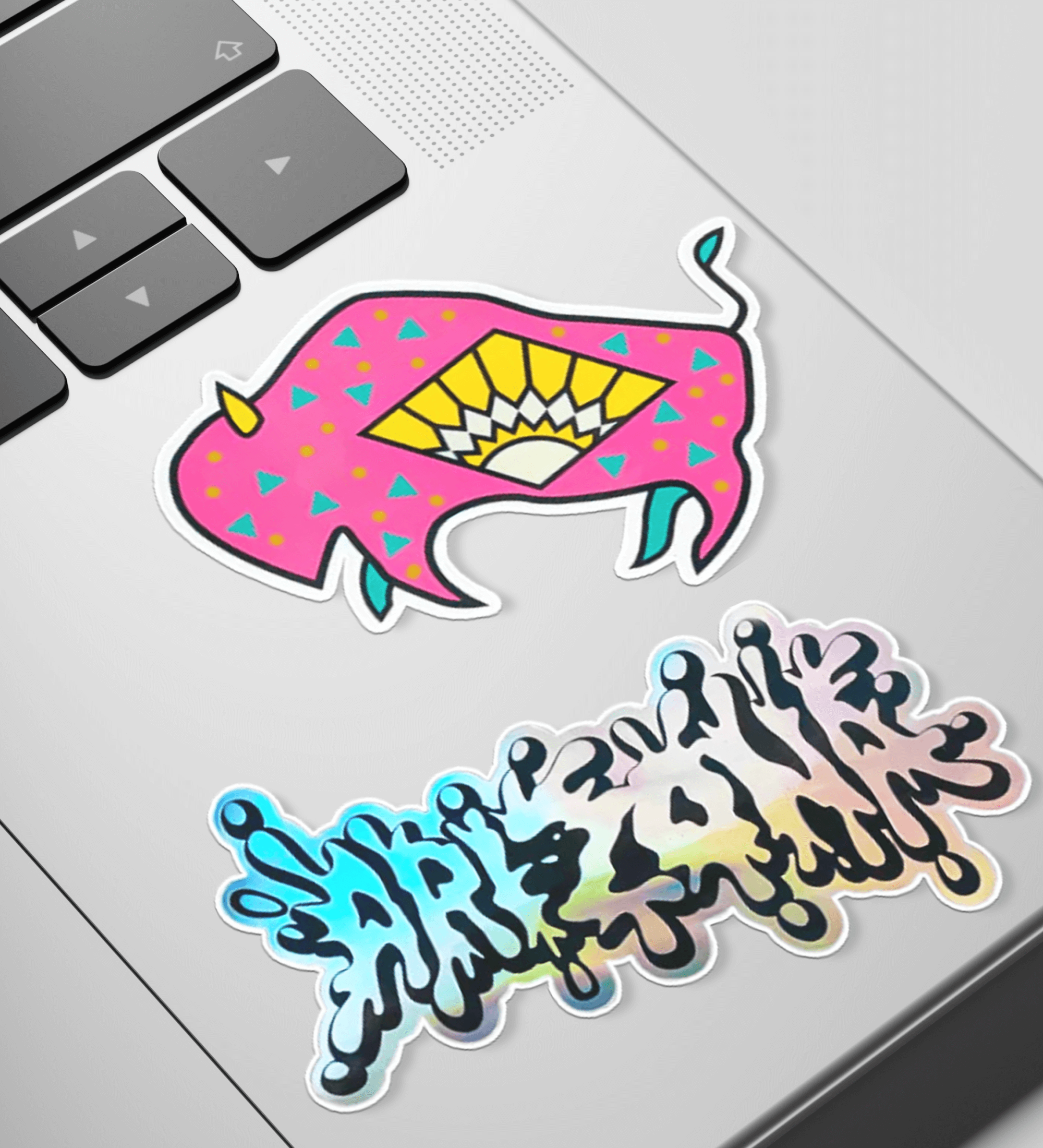 Retro 4-Piece Sticker Set Lifestyle Image
