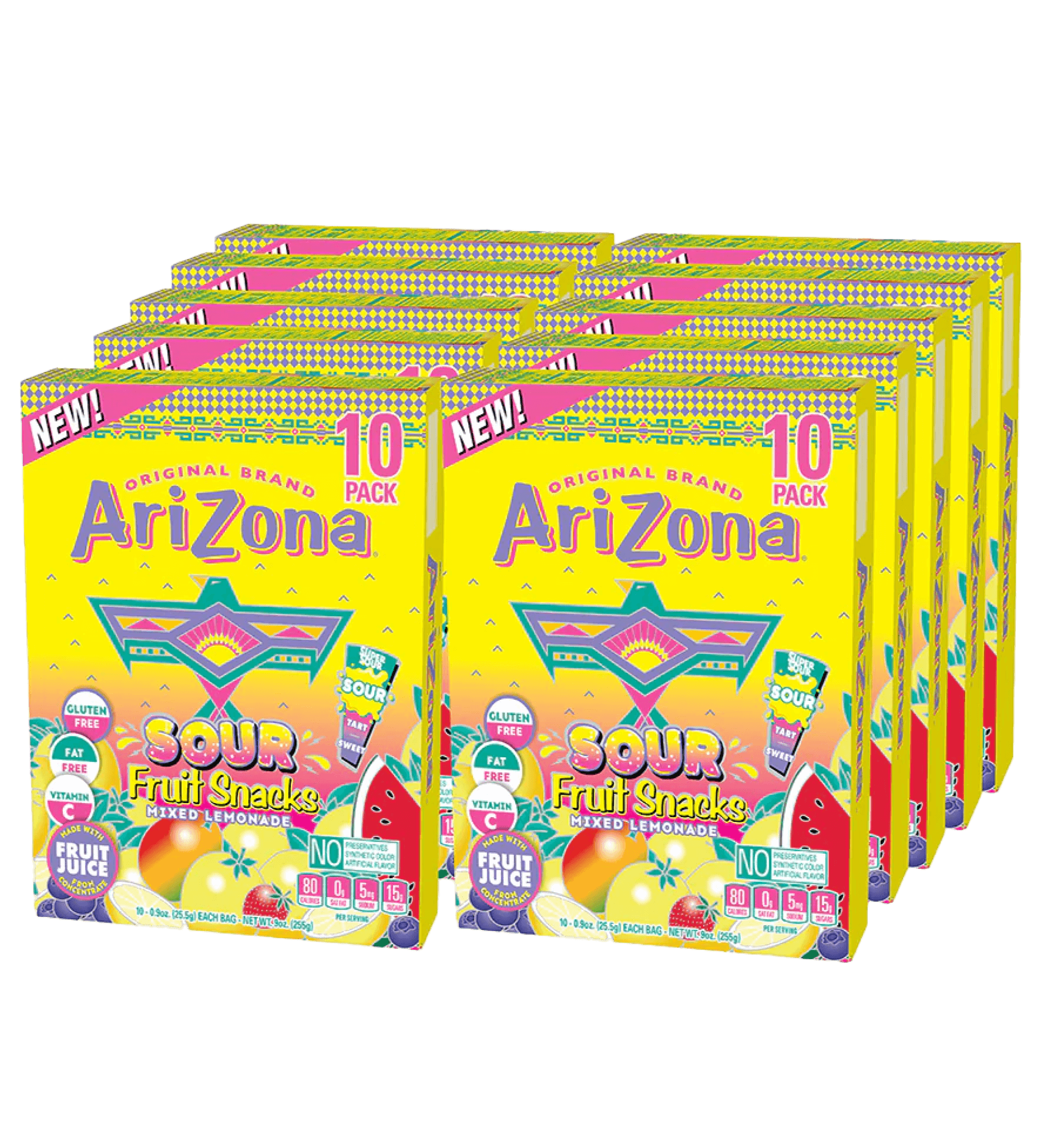Sour Lemonade .9oz 10 Pack Fruit Snacks Case Shot